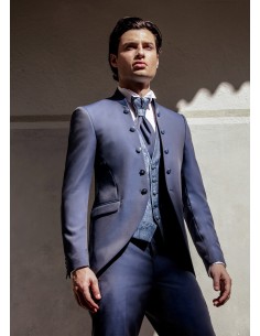 Traje de novio imperial con cuello mao