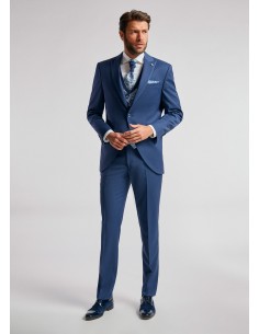 Traje de novio azul vibrante ajustado