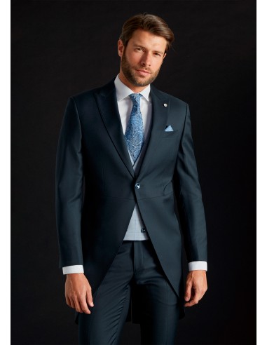 Chaqué azul marino corte aristocrático